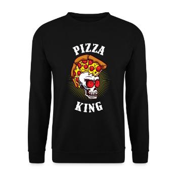 Pizza King Pizza Gift - Unisex Sweatshirt - black - Front - Alina (178cm) & Michal (187cm)