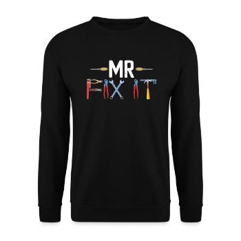 Mr Fix It Mechanic Dad Sons - Unisex Sweatshirt - black - Front - Alina (178cm) & Michal (187cm)