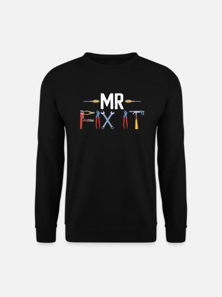 Mr Fix It Mechanic Dad Sons - Unisex Pullover - Schwarz