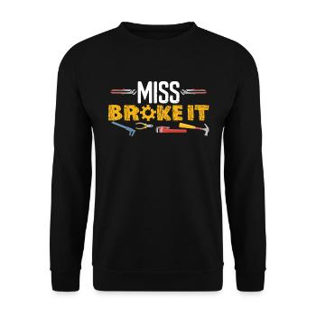 Miss Broke It Mechanic Fête des Pères Matching - Sweat-shirt Unisexe - noir - Devant - Alina (178cm) & Michal (187cm)