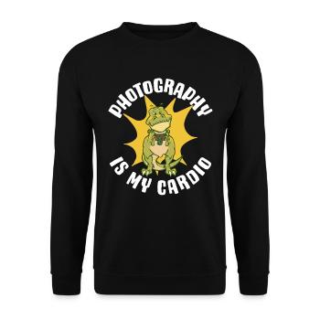 Photography Is My Cardio Photography Gift - Unisex Sweatshirt - black - Front - Alina (178cm) & Michal (187cm)