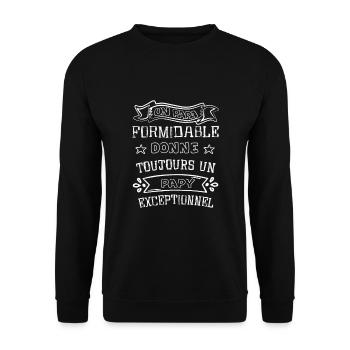 Un papa formidable - Papy exceptionnel cadeau - Unisex Pullover - Schwarz - Vorne - Alina (178cm) & Michal (187cm)