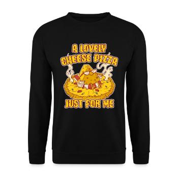 Une belle pizza au fromage juste pour moi Cadeau de pizza - Sweat-shirt Unisexe - noir - Devant - Alina (178cm) & Michal (187cm)