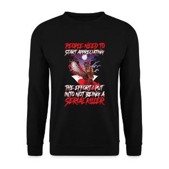 Ne pas être un cadeau de série policière tueur - Sweat-shirt Unisexe - noir - Devant - Alina (178cm) & Michal (187cm)
