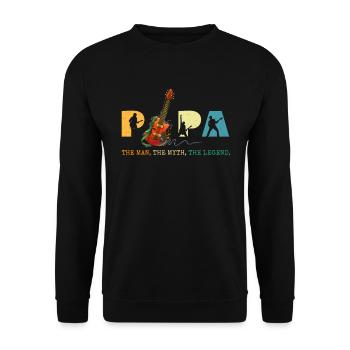 Papa l’homme Le mythe La légende Guitare - Sweat-shirt Unisexe - noir - Devant - Alina (178cm) & Michal (187cm)
