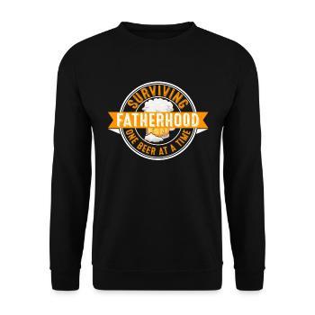 Survivre à la paternité une bière à la fois - Sweat-shirt Unisexe - noir - Devant - Alina (178cm) & Michal (187cm)