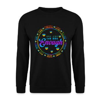 You Are Enough LGBTQ Inspirational - Unisex Sweatshirt - black - Front - Alina (178cm) & Michal (187cm)