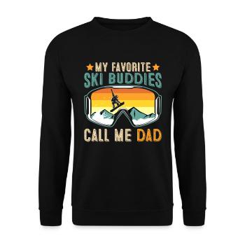 Ski Buddies Call Me Dad Vintage - Unisex Sweatshirt - black - Front - Alina (178cm) & Michal (187cm)