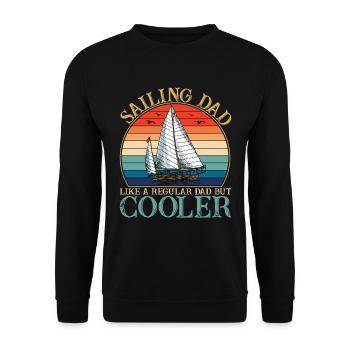 Sailing Dad Retro Sunset - Unisex Pullover - Schwarz - Vorne - Alina (178cm) & Michal (187cm)