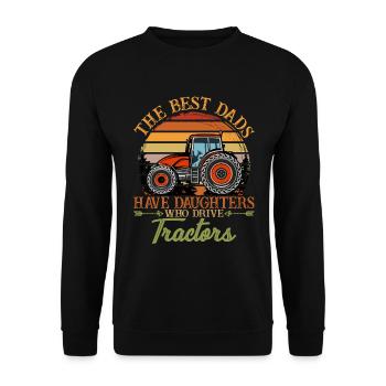 Tractor Dad Daughters Drive Fathers Day - Unisex Sweatshirt - black - Front - Alina (178cm) & Michal (187cm)