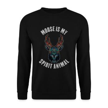 Moose Is My Spirit Animal Moose Gift - Unisex Sweatshirt - black - Front - Alina (178cm) & Michal (187cm)
