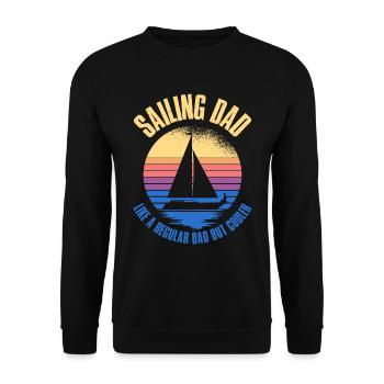 Sailing Dad Sailing Gift - Unisex Sweatshirt - black - Front - Alina (178cm) & Michal (187cm)