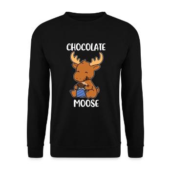 Chocolate Moose Moose Gift - Unisex Sweatshirt - black - Front - Alina (178cm) & Michal (187cm)