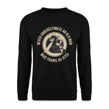 Old Man Jiu Jitsu Jiu Jitsu Cadeau - Sweat-shirt Unisexe - noir - Devant - Alina (178cm) & Michal (187cm)