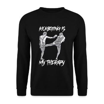 Le kickboxing est mon cadeau de thérapie Kickboxing - Sweat-shirt Unisexe - noir - Devant - Alina (178cm) & Michal (187cm)
