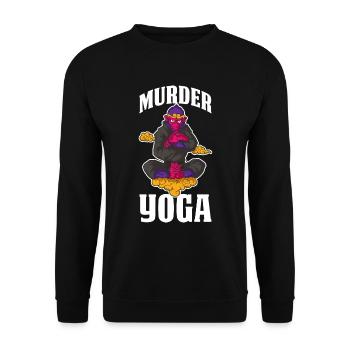 Murder Yoga BJJ Jiu Jitsu Geschenk - Unisex Pullover - Schwarz - Vorne - Alina (178cm) & Michal (187cm)