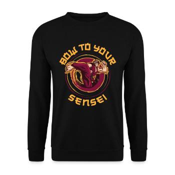 Inclinez-vous devant votre cadeau de karaté Sensei - Sweat-shirt Unisexe - noir - Devant - Alina (178cm) & Michal (187cm)