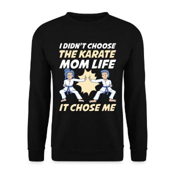 Karate Mom Life Karate Geschenk - Unisex Pullover - Schwarz - Vorne - Alina (178cm) & Michal (187cm)