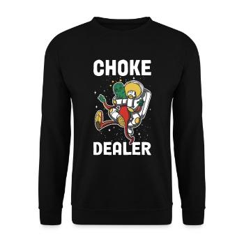 Choke Dealer Jiu Jitsu Geschenk - Unisex Pullover - Schwarz - Vorne - Alina (178cm) & Michal (187cm)