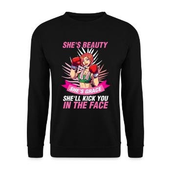Shell kick you in the face kickboxing cadeau - Sweat-shirt Unisexe - noir - Devant - Alina (178cm) & Michal (187cm)