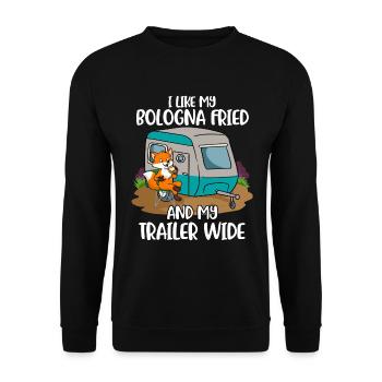 Bologna Fried Trailer Wide Wohnmobil Geschenk - Unisex Pullover - Schwarz - Vorne - Alina (178cm) & Michal (187cm)