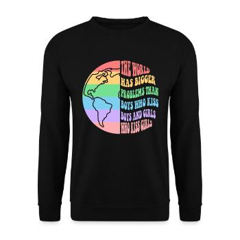 Boys Who Kiss Boys Girls Who Kiss Girls - Unisex Sweatshirt - black - Front - Alina (178cm) & Michal (187cm)