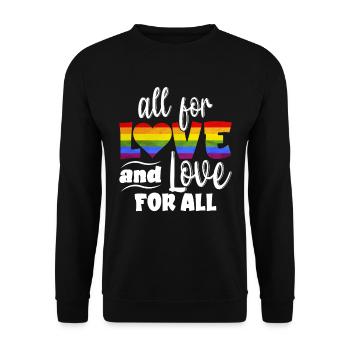 Mois de la fierté LGBT All For Love For All - Sweat-shirt Unisexe - noir - Devant - Alina (178cm) & Michal (187cm)