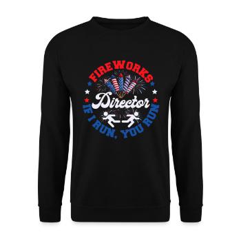 Fireworks Director Funny Party Independence Day - Unisex Pullover - Schwarz - Vorne - Alina (178cm) & Michal (187cm)