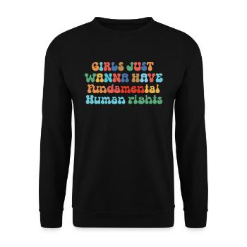 Girls Just Wanna Have Fundamental Human Rights - Unisex Sweatshirt - black - Front - Alina (178cm) & Michal (187cm)