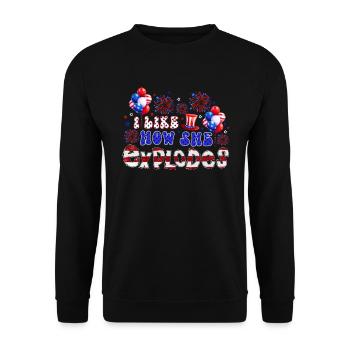 J’aime comment elle explose le 4 juillet - Sweat-shirt Unisexe - noir - Devant - Alina (178cm) & Michal (187cm)