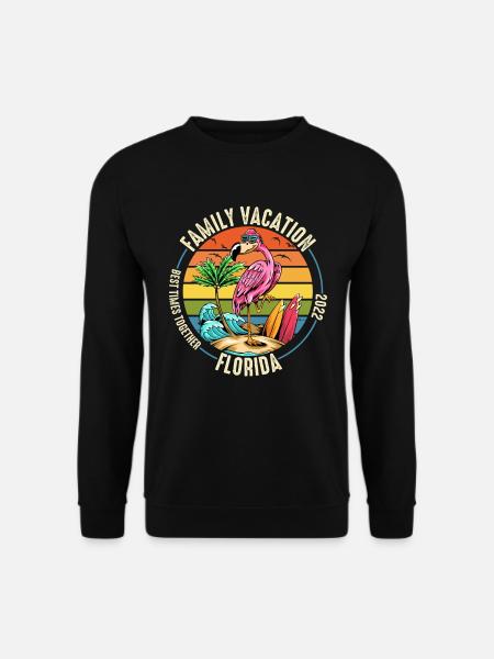 Family Vacation Best Times Together Flamingo - Unisex Pullover - Schwarz