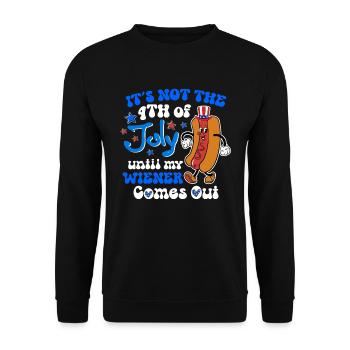 It's Not The 4th of July Until My Wiener Comes Out - Unisex Sweatshirt - black - Front - Alina (178cm) & Michal (187cm)