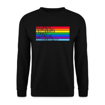 LGBTQ Science Is Real Black Lives Matter - Unisex Pullover - Schwarz - Vorne - Alina (178cm) & Michal (187cm)