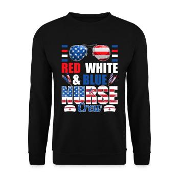 Red White Blue Nurse Crew American Flag - Unisex Sweatshirt - black - Front - Alina (178cm) & Michal (187cm)