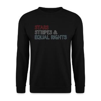 Star Stripes and Equal Rights - Unisex Pullover - Schwarz - Vorne - Alina (178cm) & Michal (187cm)