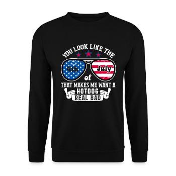 You Look Like The 4th of July - Unisex Sweatshirt - black - Front - Alina (178cm) & Michal (187cm)