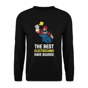 Electricians Have Beard's Electrician Gift - Unisex Sweatshirt - black - Front - Alina (178cm) & Michal (187cm)