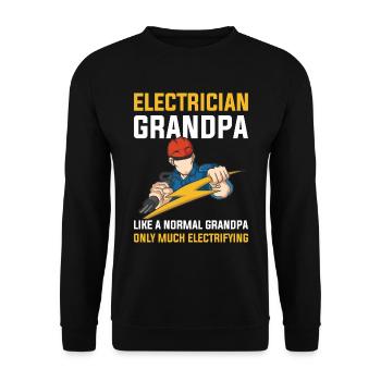 Electrician Grandpa Electrician Gift - Unisex Sweatshirt - black - Front - Alina (178cm) & Michal (187cm)