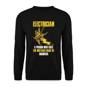 Electrician Definition Electrician Gift - Unisex Sweatshirt - black - Front - Alina (178cm) & Michal (187cm)