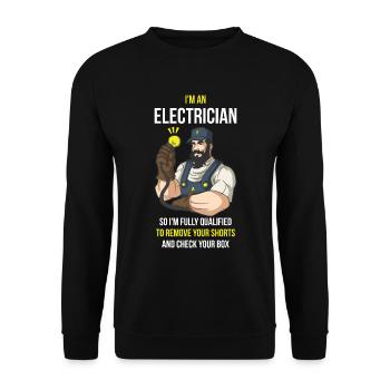 In the An Electrician Electrician Electrician Gift - Unisex Sweatshirt - black - Front - Alina (178cm) & Michal (187cm)