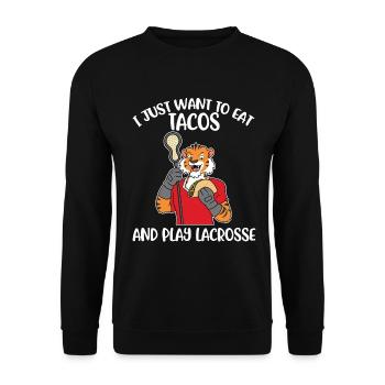 Taco Lacrosse Lacrosse Gift - Unisex Sweatshirt - black - Front - Alina (178cm) & Michal (187cm)