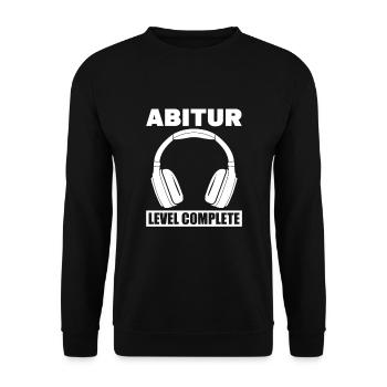 Abi Matura bestanden Abitur Geschenkidee - Unisex Pullover - Schwarz - Vorne - Alina (178cm) & Michal (187cm)