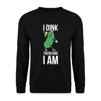 Je dink donc je suis pickleball cadeau - Sweat-shirt Unisexe - noir - Devant - Alina (178cm) & Michal (187cm)