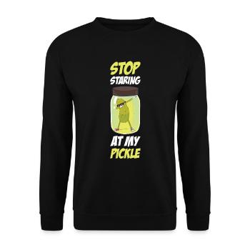 Stop Staring At My Pickle Cucumber Gift - Unisex Sweatshirt - black - Front - Alina (178cm) & Michal (187cm)