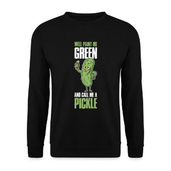 Well Paint Me Green Cucumber Gift - Unisex Sweatshirt - black - Front - Alina (178cm) & Michal (187cm)