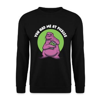 You Had Me At Pickles Cucumber Gift - Unisex Sweatshirt - black - Front - Alina (178cm) & Michal (187cm)