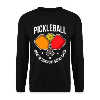 Pickleball Retirement Pickleball Geschenk - Unisex Pullover - Schwarz - Vorne - Alina (178cm) & Michal (187cm)