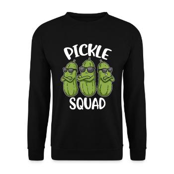 Pickle Squad Cucumber Gift - Unisex Sweatshirt - black - Front - Alina (178cm) & Michal (187cm)