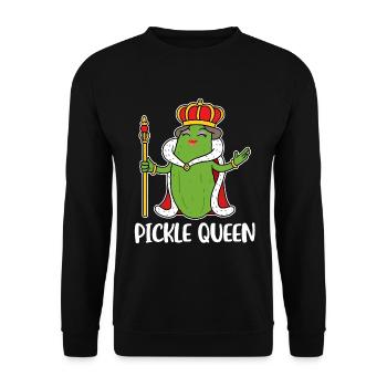 Pickle Queen Cucumber Gift - Unisex Sweatshirt - black - Front - Alina (178cm) & Michal (187cm)