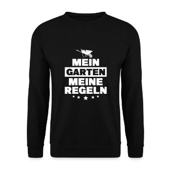 Schrebergarten Gartenbau Gärtner - Unisex Pullover - Schwarz - Vorne - Alina (178cm) & Michal (187cm)